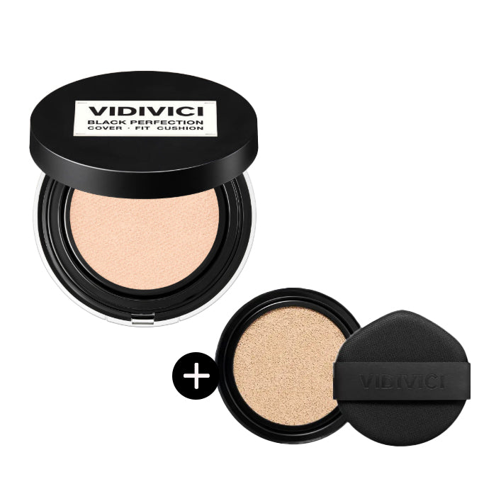 VIDIVICI Black Perfection Cover Fit Cushion g + Refill g SPF PA++ Shades - NC Beige