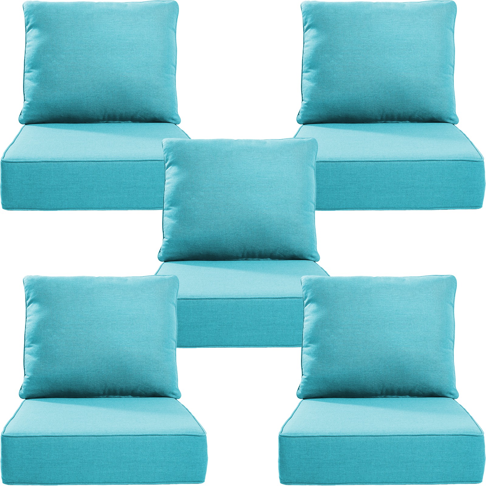 Belord -Piece Outdoor Deep Seat Cushion Set, "x", -Inch Thick Seat and Back Cushions for Patio Chairs or Sofas