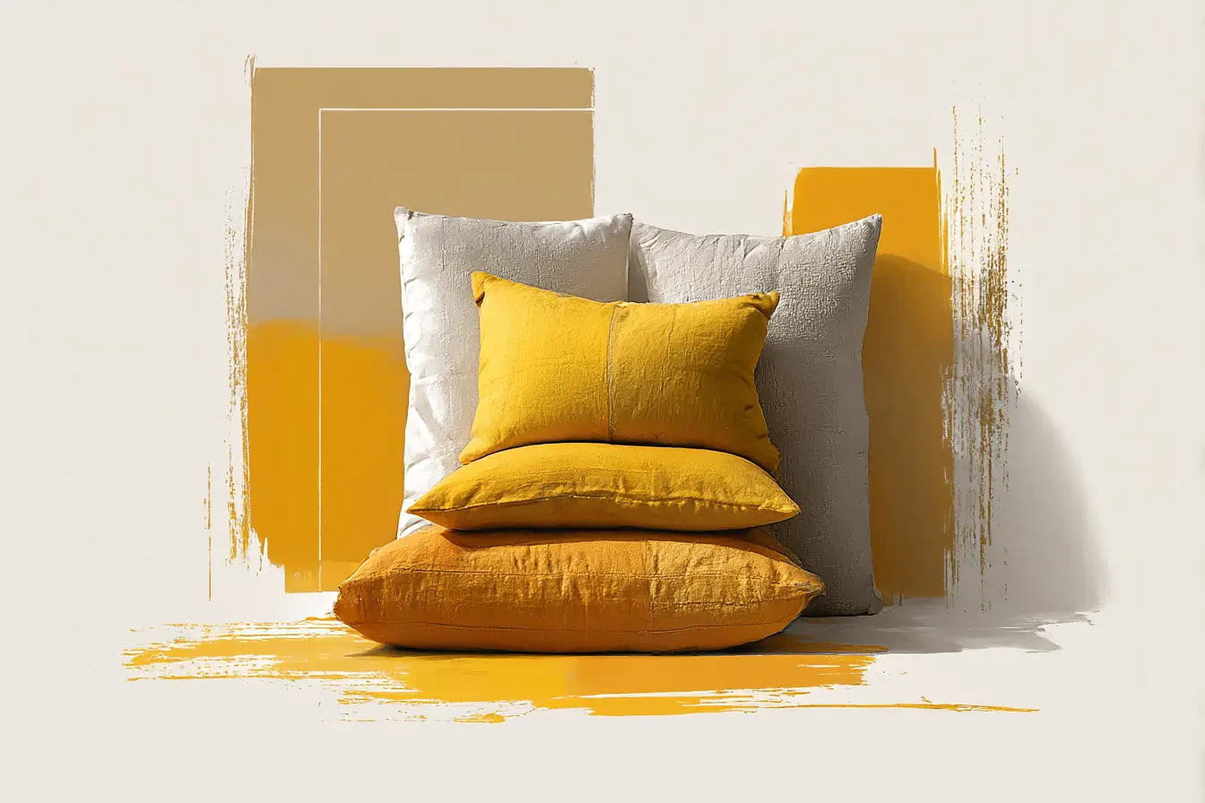 Yellow Cushions That Pull the Scheme Together