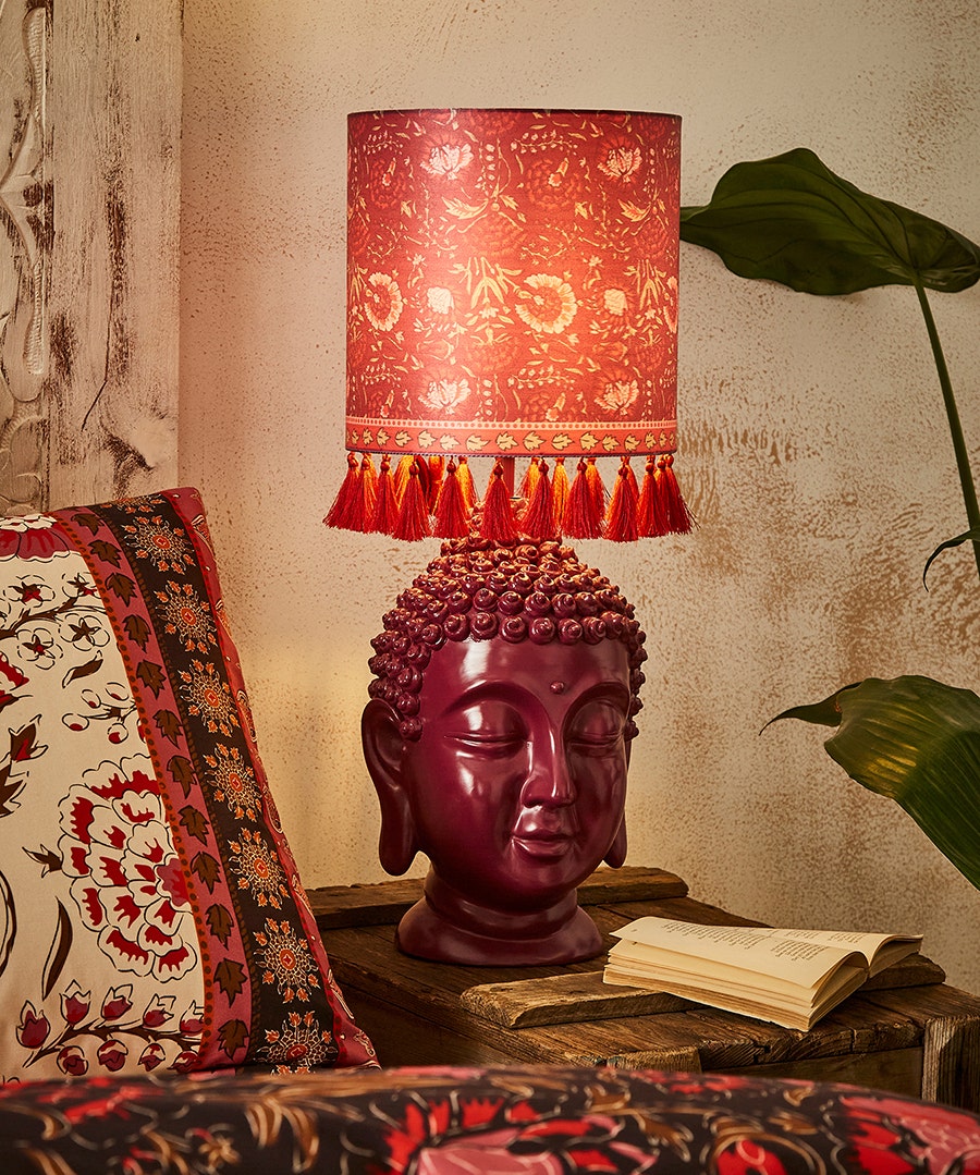 Floral Bohemia Buddha Table Lamp - Purple - by Joe Browns