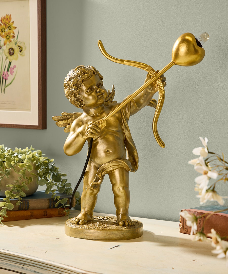 Sweet Cupid Table Lamp - Gold - by Joe Browns