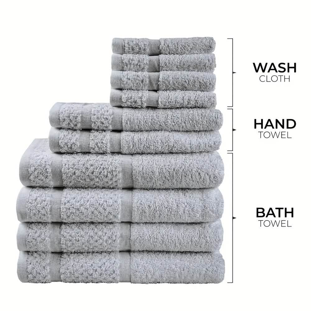 Gray Cotton Bath Towel Set pcs - pc set