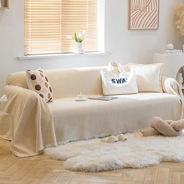 Anti-Scratch Cat Sofa Blanket - Khaki