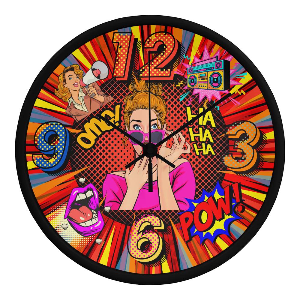 Pop Art Comic Wall Clock Gift for Her