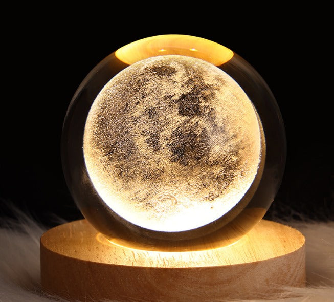 Glowing Galaxy Crystal Ball Table Lamp D Planet Moon Lamp Bedroom - mm Colour Moon