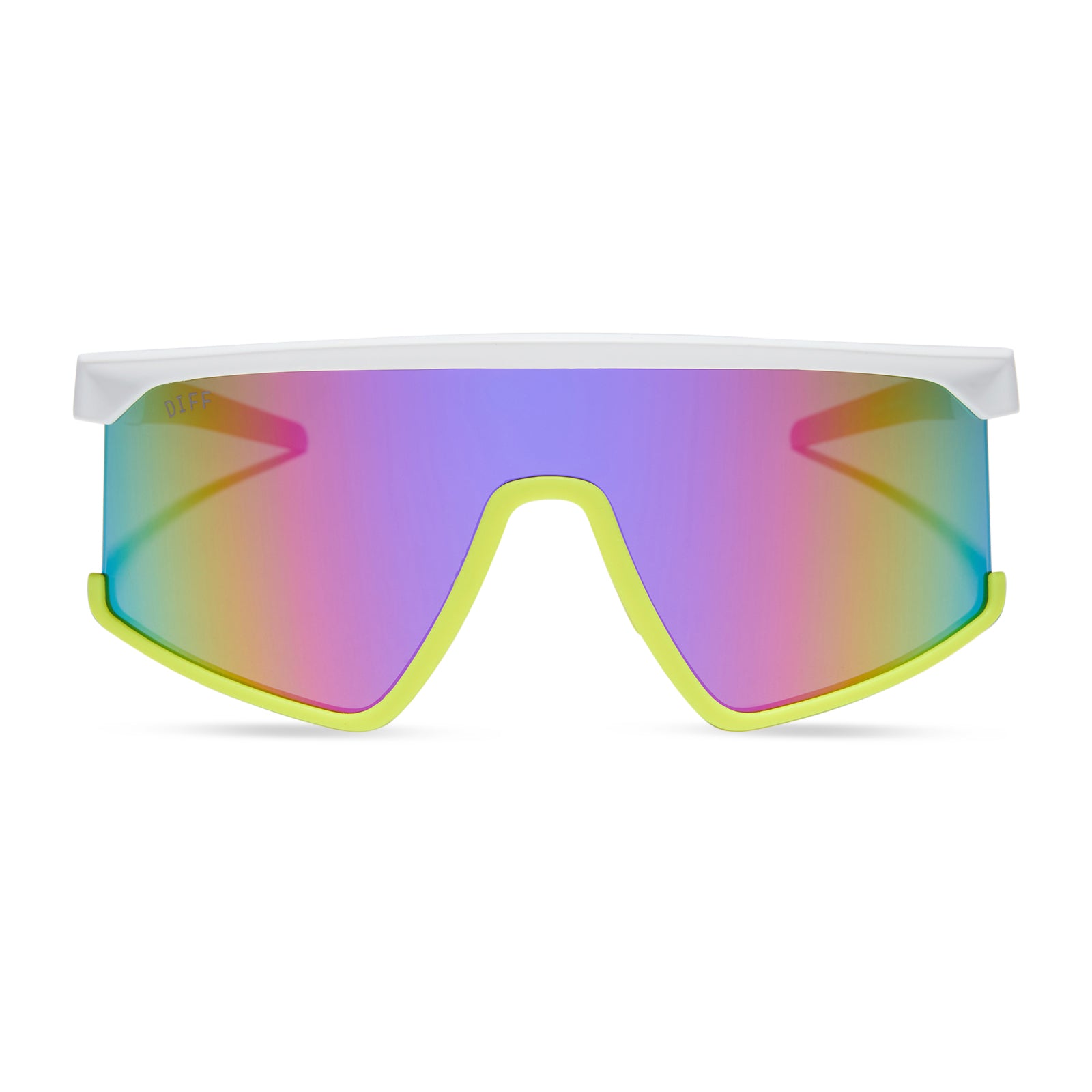 Spike Matte White Neon Yellow Hot Pink Pink Rush Mirror Polarized Sunglasses