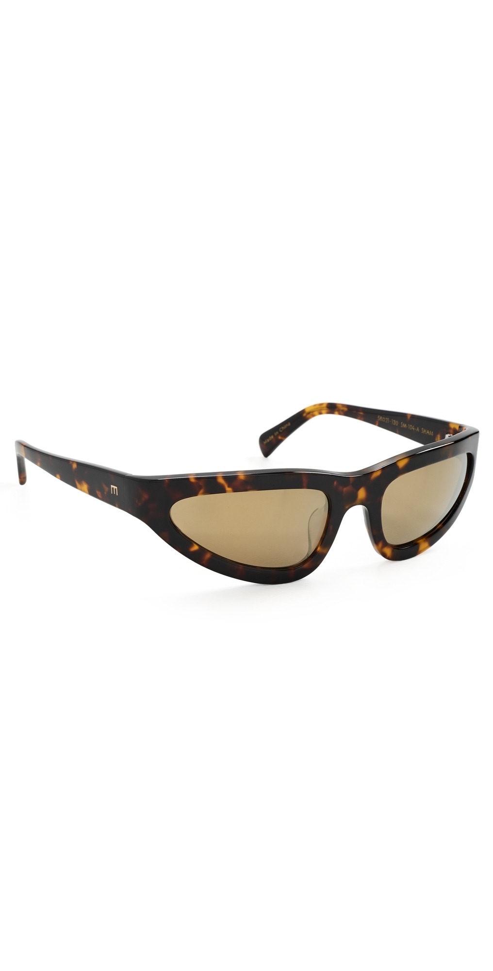 Elisa Johnson Sham Sunglasses Brown Tort Gold Mirror Lens One