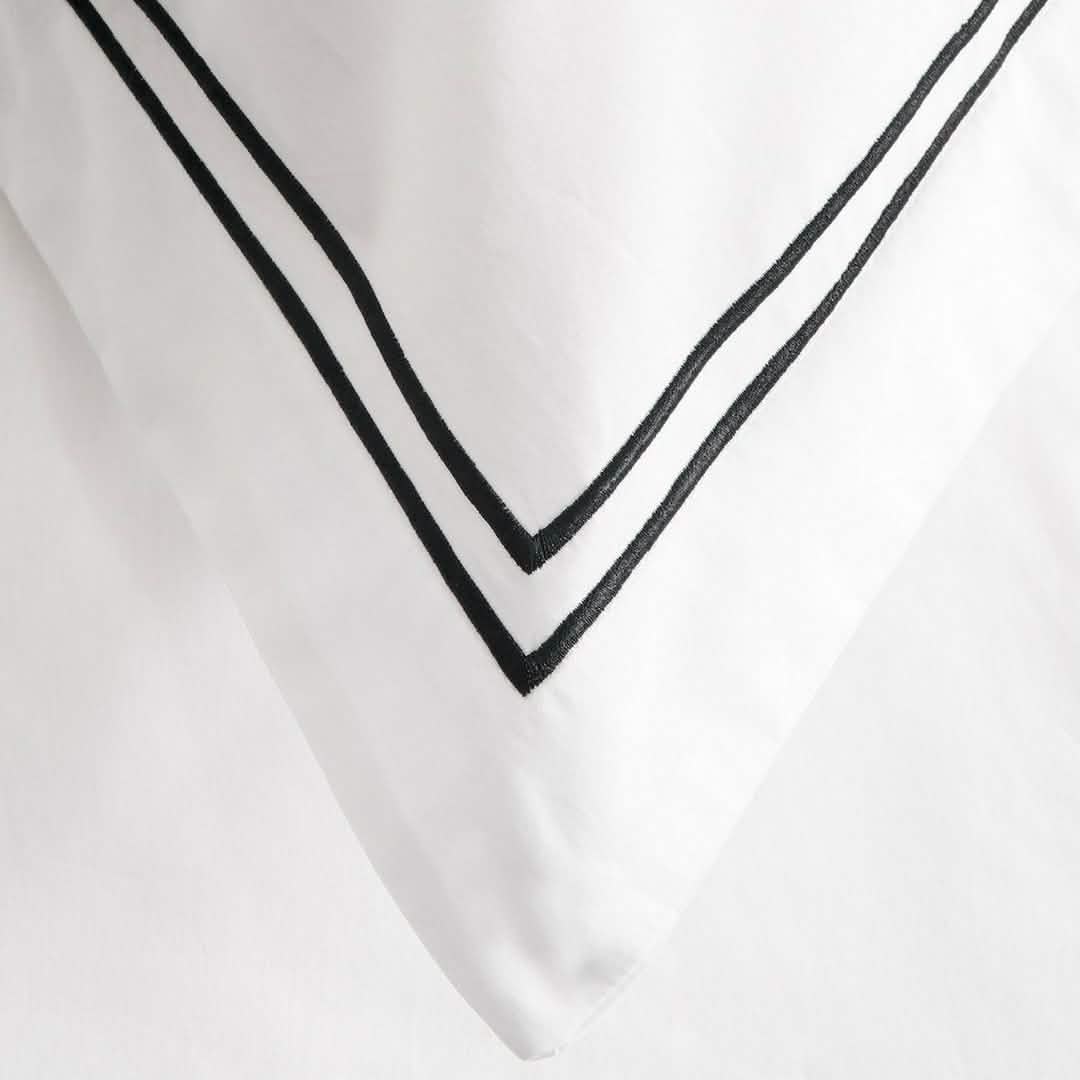 Exquisite Hotel Satin Stitched % Cotton Percale Duvet Set - KingCal King Black