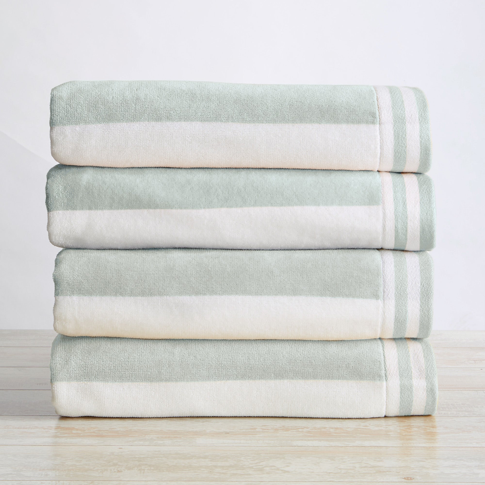 Striped Cabana Beach Towel - Edgartown Collection - Pack- " x " Light Blue