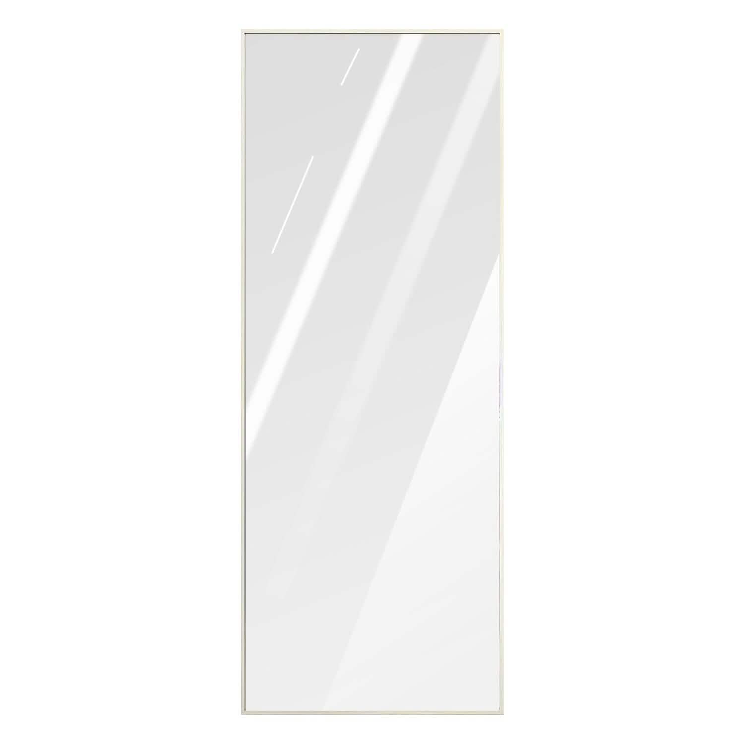 Full Length Mirror Aluminum Alloy Wall Mirror Free Standing Floor - x White