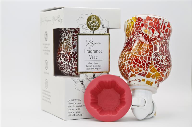 Belle Aroma - Bijou Fragrance Vase Wax Warmer Night Light - Pink Gold