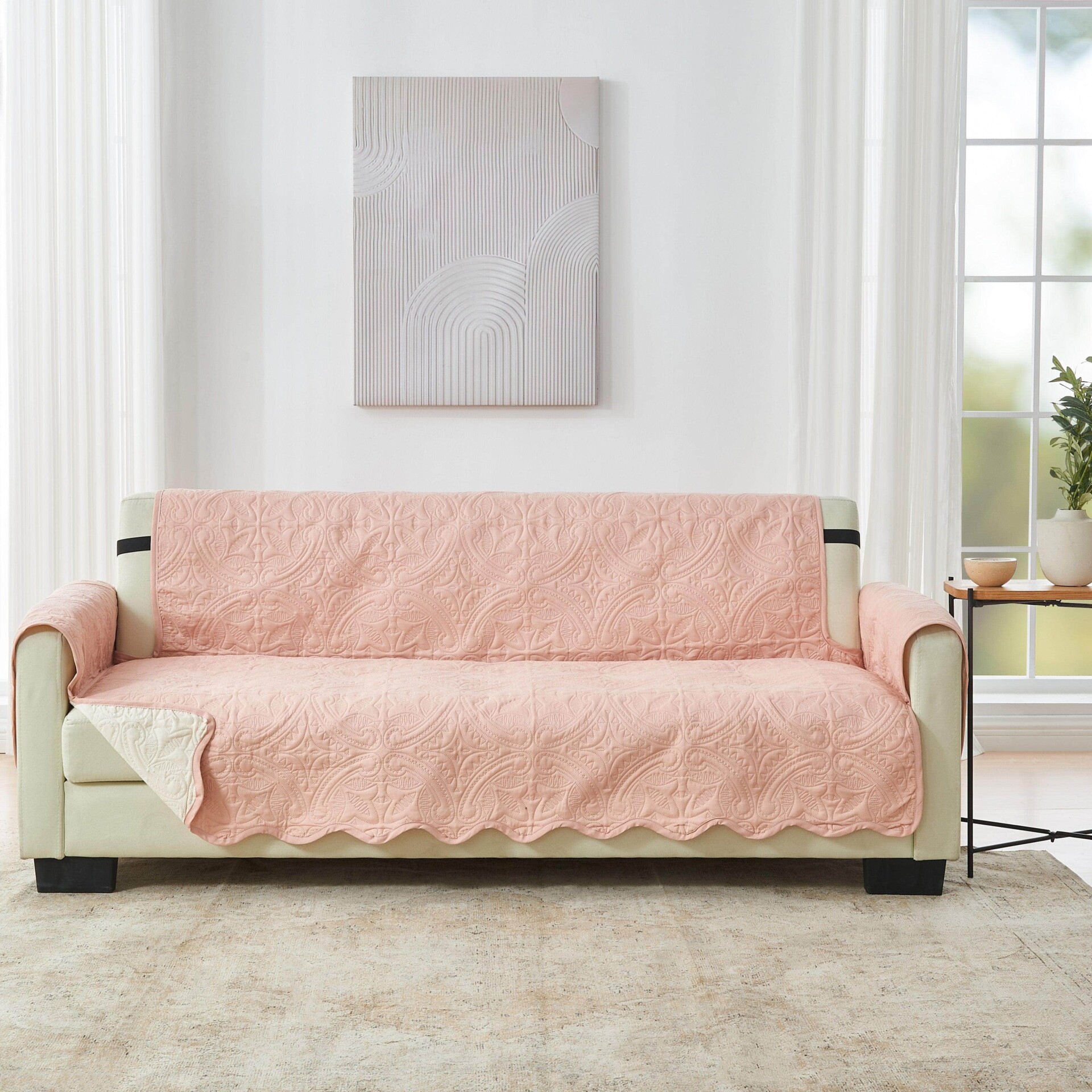 Reversible Furniture Protector - Elenor Collection - Sofa Dusty Rose Taupe
