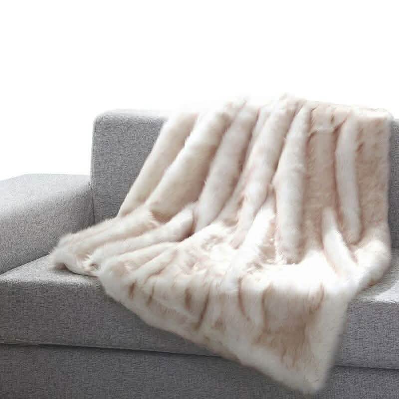 Heavy Faux Fur Throw Blanket Assorted Styles - Type