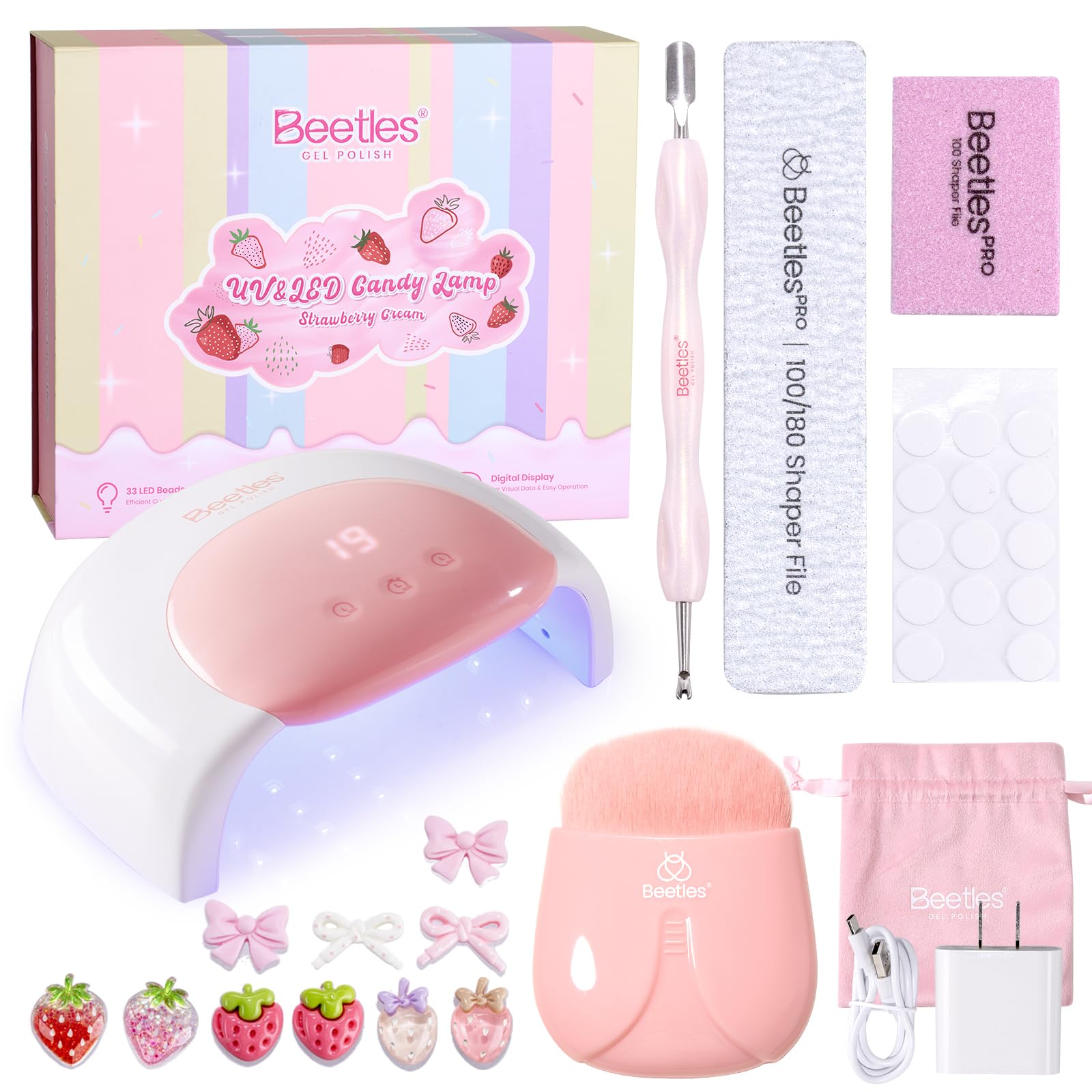 Beetles UV LED Nail Lamp - Candy White Nail Light with Timer s