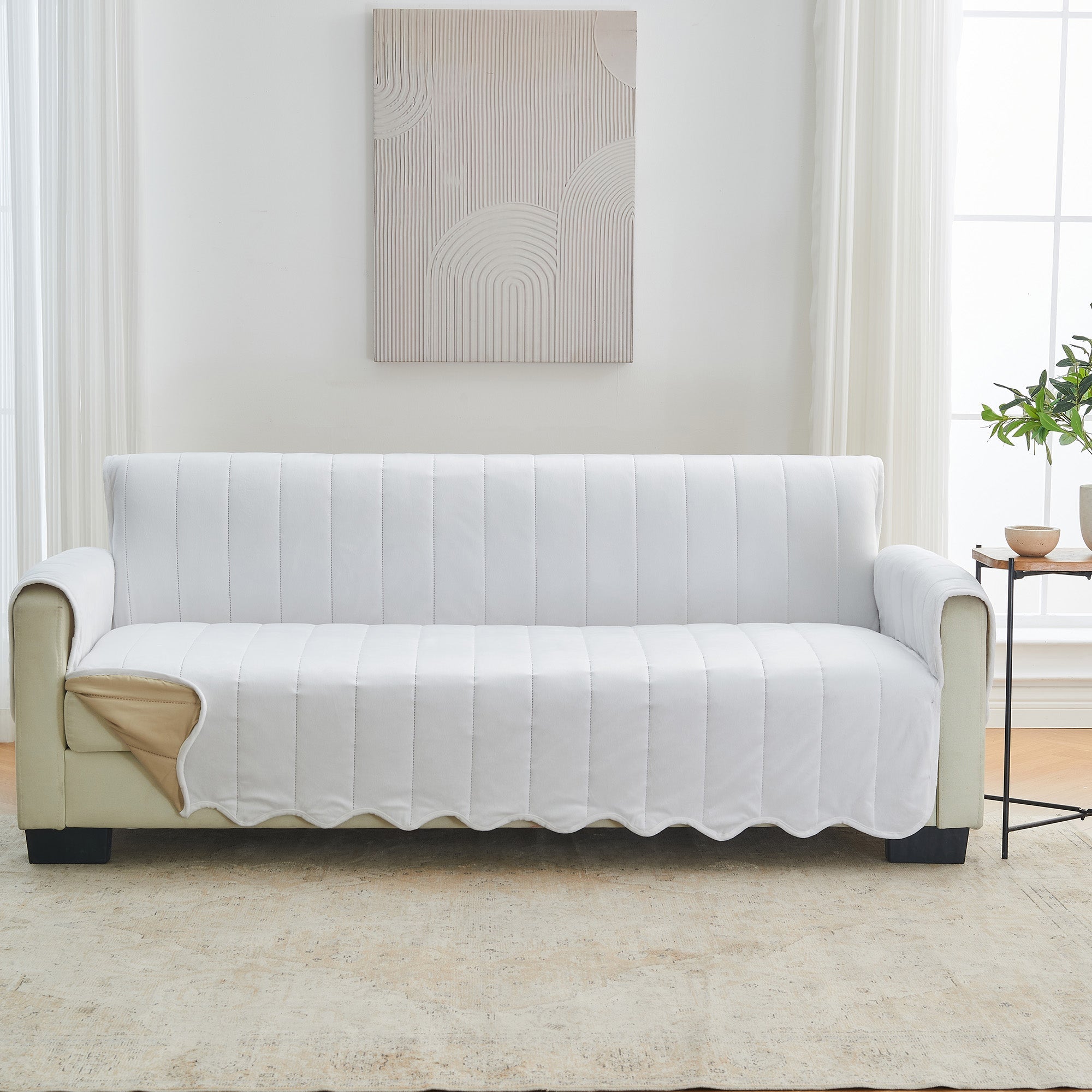 Velvet Furniture Protectors - Velvet Collection - Sofa White