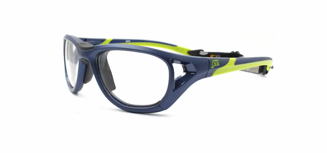 LS Rec-Specs F Sport Shift Sports GlassesGoggles - Matte Navy-Green frame Clear Silver Mirror lenses