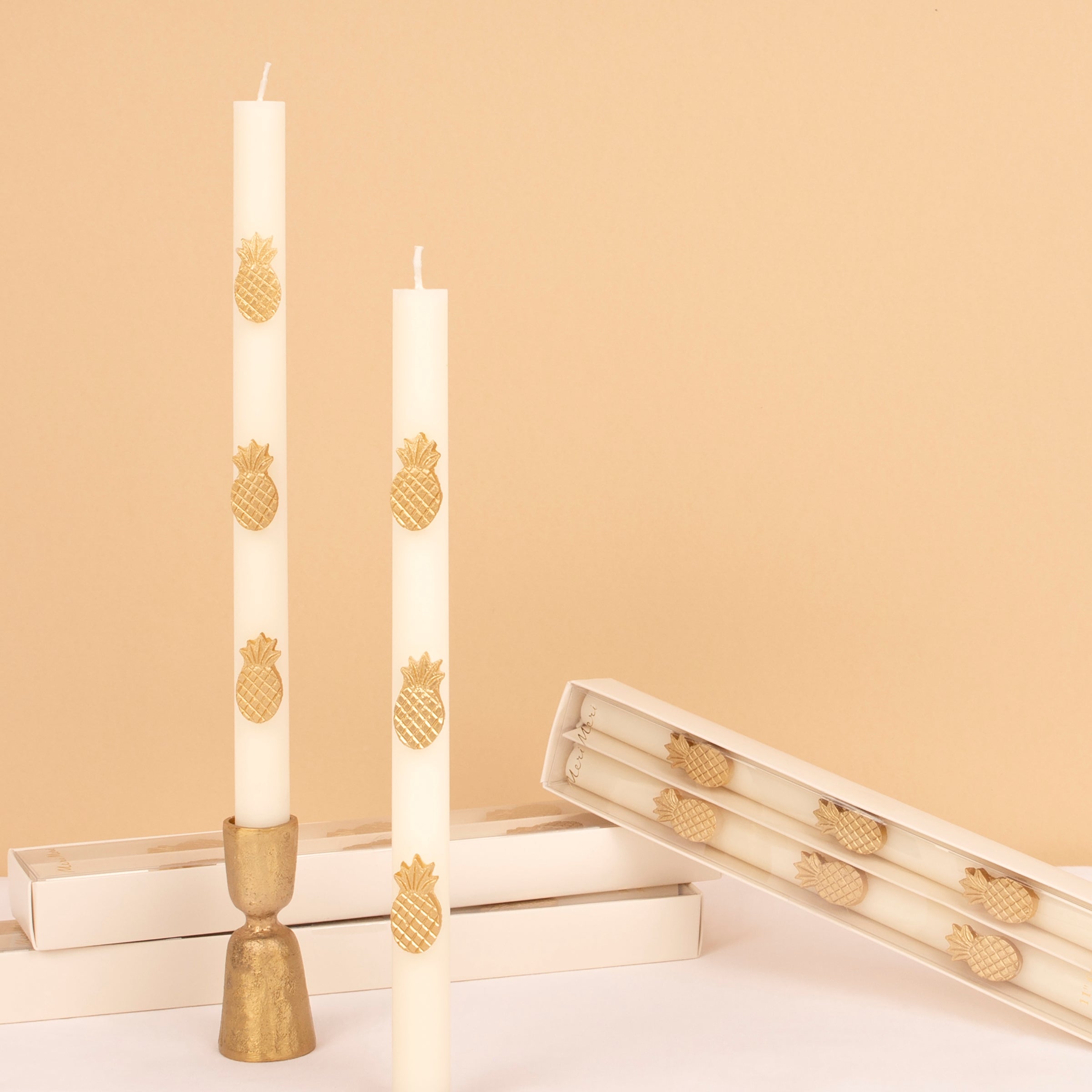 Gold Pineapple Table Candles x