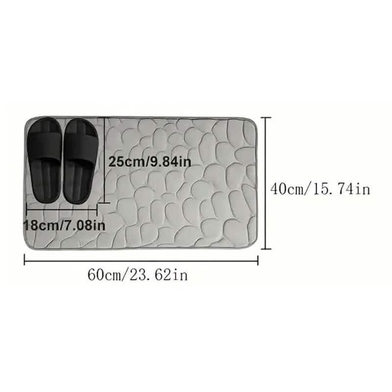 Memory Foam Bath Rug with Cobblestone Embossment - x