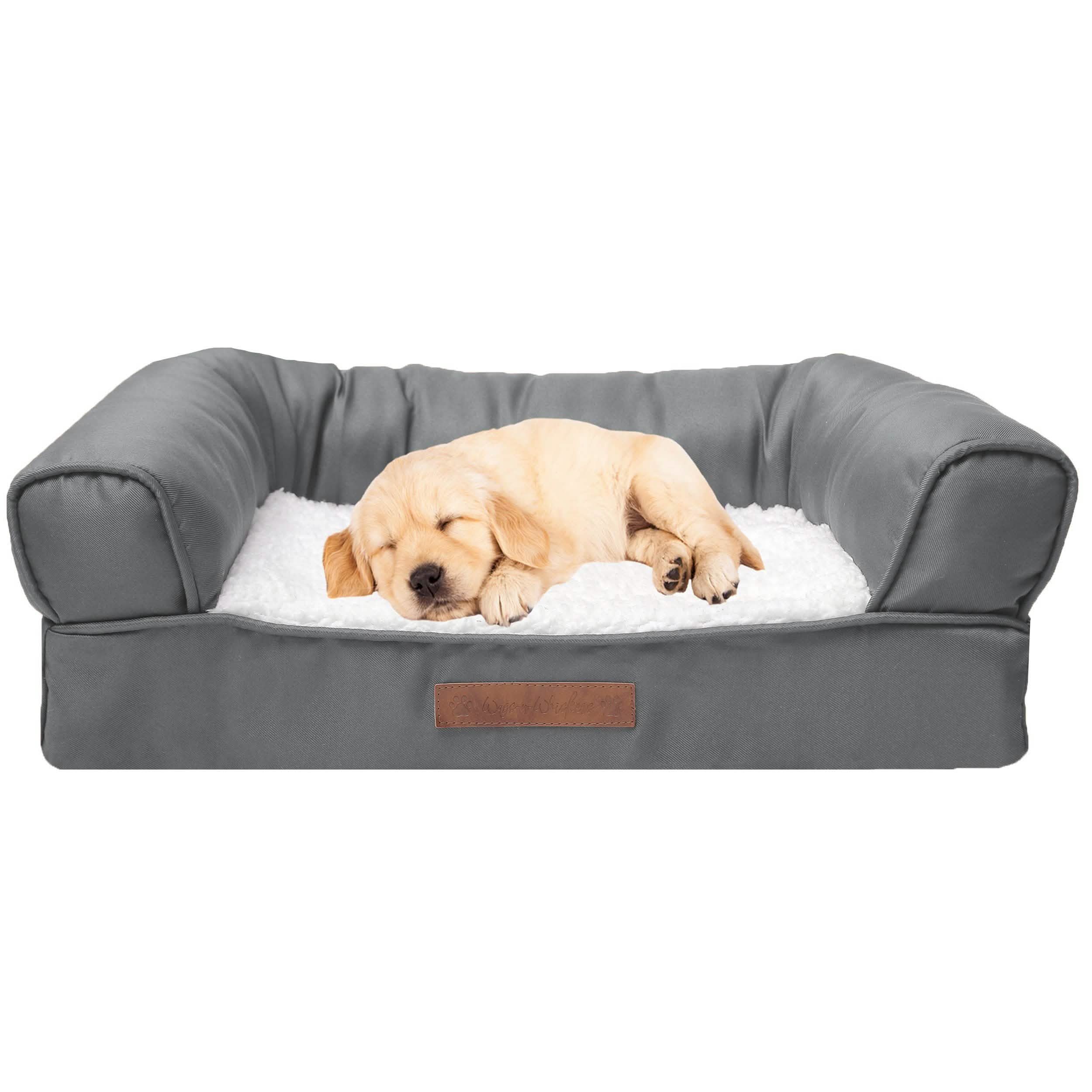 Premium Sofa-Style Orthopedic Pet Bed - Small Gray