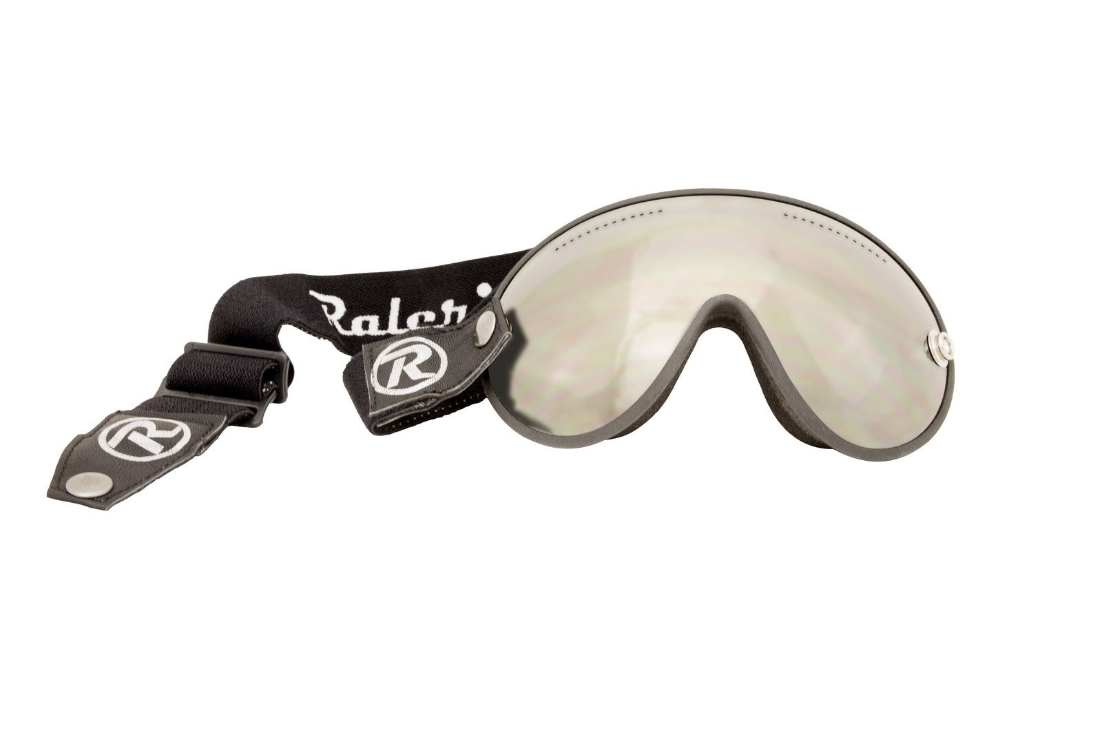 Raleri Ringo Vintage Goggles - Black frame with Silver Mirror Lens