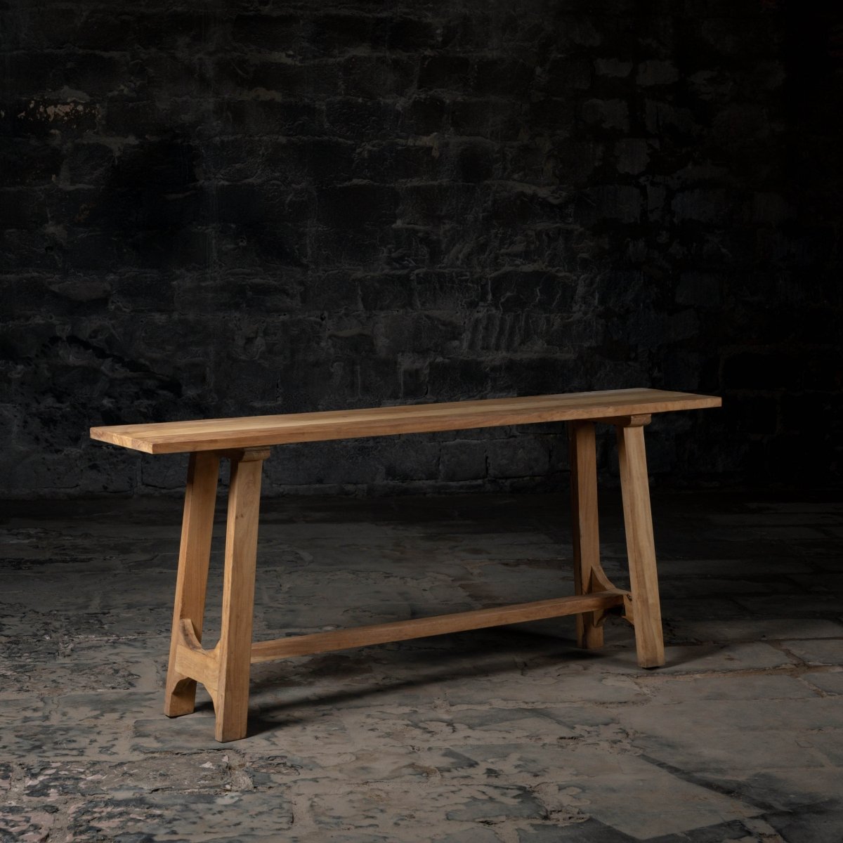 Reclaimed Neem Refuge Console Table - ** Rustic White