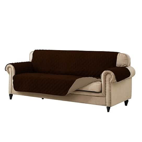 Reversible Quilted Furniture Cover - ChocolateTaupe Chair