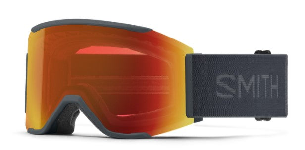 Smith Squad Mag Ski Goggles - Slate goggle ChromaPop Everyday Red Mirror Lens and Storm Yellow Flash lenses