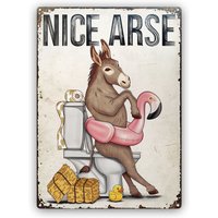 Beach Flamingo Unicorn Float Donkey Cow Chicken Funny Toilet Restroom Wall Art Metal Signs