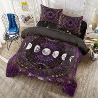 Lunar Cycle Manifestation Duvet Cover - Kawaii Pastel Goth Bed Set