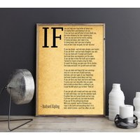 Rudyard Kipling If Poem Art Print - Inspirational Wall Decor