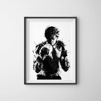 Rocky Movie Art Print - Black And White Boxing Inspirational Wall Art