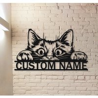Cat Metal Sign,cat Wall Art,custom Cat Name Sign,pet Lover Gift