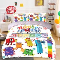 Personalized Numberblocks Duvet Cover And Pillowcase, Numberblocks Bedding Set