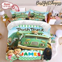 Personalized Trash Truck Quilt Blanket