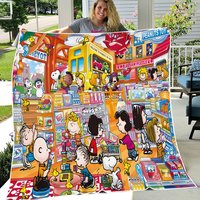 Snoopy Charlie Brown Toyshop The Cartoon Gift Lover Comfy Sofa Throw Blanket Gift