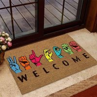 American Sign Language Welcome Door Mat