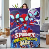 Personalized Spidey And Amazing Friends Blanket, Spidey Fleece Blanket For Couch Sofa
