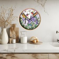 Elegant Hummingbird Wall Clock: Nature-inspired Timepiece For Home Decor
