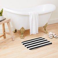 Thick Black And White Striped Bath Mat Bath Mat