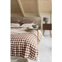Linen duvet cover in Mocha Gingham
