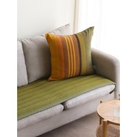 Quilted Organic Cotton Sofa Pad Green Brown size