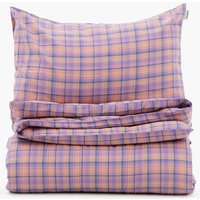 Vintage Check Brushed Cotton Duvet Cover Set [PURPLE]