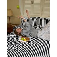 Basic Stripe Allergy Care Microfiber Duvet Cover Set