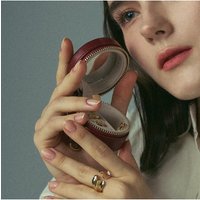 Round Jewelry Mini Mirror Pouch Keyring