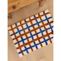 Thick Jacquard Check Bath Mat [Brown]