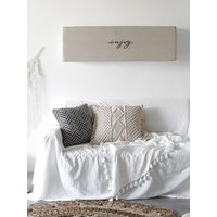 Linen Look Wall-Mounted Air Conditioner Cover Enjoy [Light Brown]