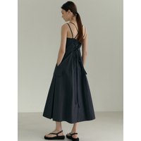NICOLE Sleeveless Double Strap Long Dress