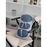 Denim Ribbon Decorative Cushion