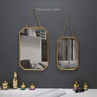Modern Nordic Style Square Wall Mirror For Bathroom, Vanity, Dorm - Rustproof Metal Frame, Shatter-Resistant Aluminum Glass - Space-Saving Home Decor