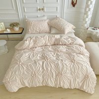 pcs Sets d Textured Duvet Cover Set Solid Color Luxury Bedding With Button Closure Wrinkle Resistant Pillowcases